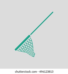 Icon of Fishing net . Gray background with green. Vector illustration.