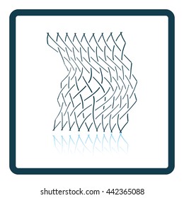 Icon of Fishing net . Shadow reflection design. Vector illustration.