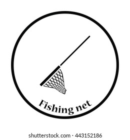 Icon of Fishing net . Thin circle design. Vector illustration.
