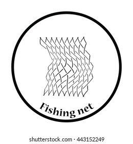 Icon of Fishing net . Thin circle design. Vector illustration.