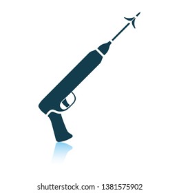 Icon of Fishing  speargun . Shadow reflection design. Vector illustration.