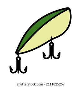Icon Of Fishing Spoon. Editable Bold Outline With Color Fill Design. Vector Illustration.