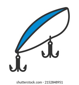 Icon Of Fishing Spoon. Editable Bold Outline With Color Fill Design. Vector Illustration.