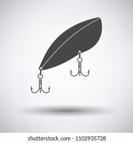 Icon of Fishing spoon on gray background, round shadow. Vector illustration.