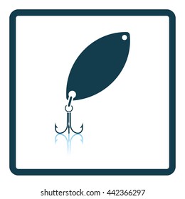 Icon of Fishing spoon. Shadow reflection design. Vector illustration.
