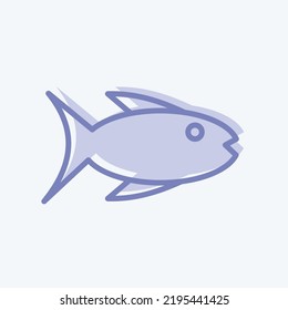 Icon Fishing. suitable for education symbol. two tone style. simple design editable. design template vector. simple illustration