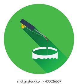 Icon of Fishing winter tackle . Flat design. Vector illustration.