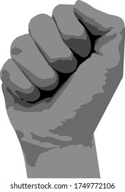 Icon Of Fist Raised Up. Vector Illustration. Black Lives Matter. I Can't Breathe