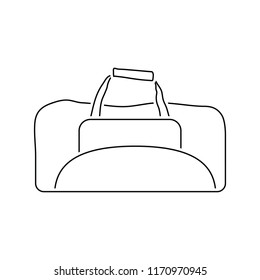 Icon of Fitness bag. Thin line design. Vector illustration.