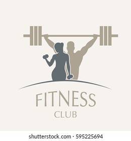 icon fitness club. weightlifting and fitness club in vintage style.