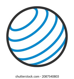 Icon Of Fitness Rubber Ball. Bold outline design with editable stroke width. Vector Illustration.