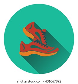 Icon of Fitness sneakers. Flat design. Vector illustration.