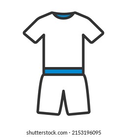 Icon Of Fitness Uniform. Editable Bold Outline With Color Fill Design. Vector Illustration.