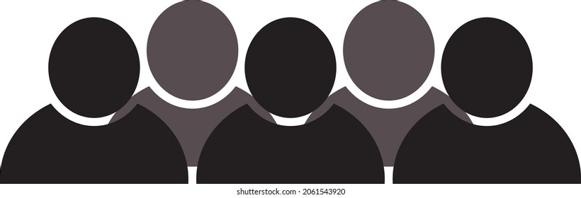 
icon with five people - gray and black