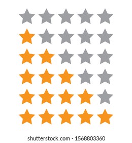 icon five star award bar orange simple