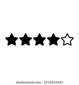 Icono de cinco estrellas aisladas sobre fondo blanco