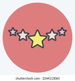 Icon Five Stars Rating. related to Stars symbol. color mate style. simple design editable. simple illustration. simple vector icons