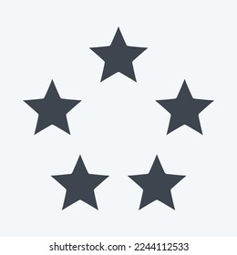 Icon Five Stars. related to Stars symbol. glyph style. simple design editable. simple illustration. simple vector icons