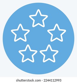Icon Five Stars. related to Stars symbol. blue eyes style. simple design editable. simple illustration. simple vector icons