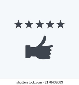 Icon Five Stars. suitable for Feedback symbol. Glyph Style. simple design editable. design template vector. simple symbol illustration