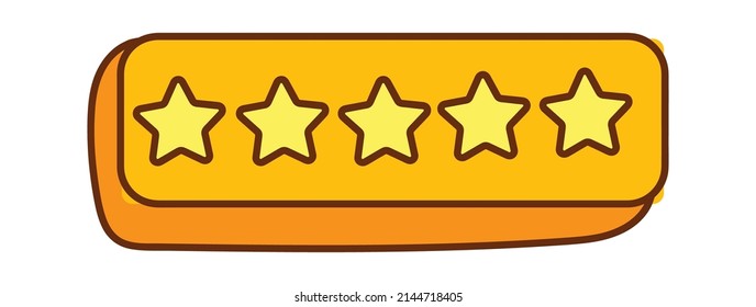 Icon with five stars. Vector illustration