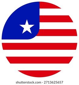 Bandera de icono de americana con forma de círculo y círculo