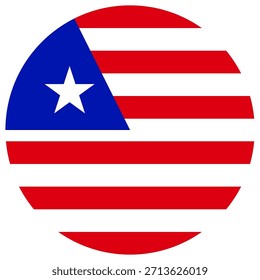 ícone bandeira de americano com forma de círculo e estrela