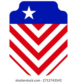 Icon Flagge von amerikanischer mit Schild Form