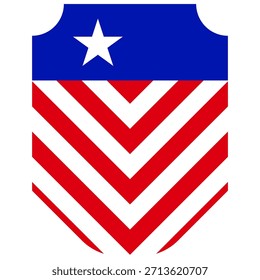 icon flag of american with shield shape 
