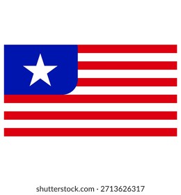 icon flag of american with verical shape and star