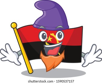 An icon of flag angola Scroll cartoon character dressed as an Elf