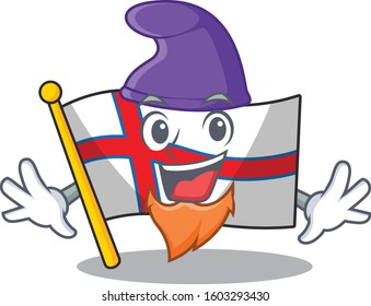 An icon of flag faroe island Scroll cartoon character dressed as an Elfv