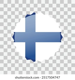 Bandera de icono de Finlandia aislada sobre fondo transparente. Vector