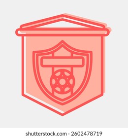 Icon flag. Football and soccer elements. Icon in two tone style.