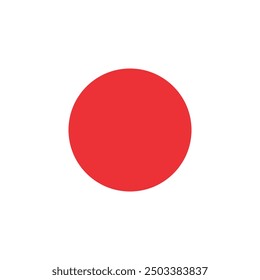 icon of the Flag of Japan. Round flag. Vector illustration.