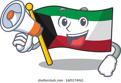 An icon of flag kuwait having a megaphone