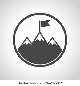 Icon Flag On Mountain