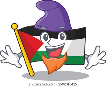 An icon of flag palestine Scroll cartoon character dressed as an Elf