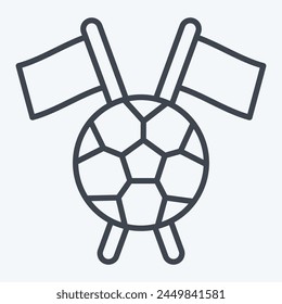 Icon Flag. related to Football symbol. line style. simple design illustration