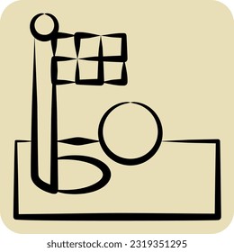 Icon Flag. related to Golf symbol. hand drawn style. simple design editable. simple illustration
