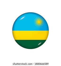 Bandera de iconos de Ruanda . Bandera brillante redonda. Ilustración vectorial. EPS 10
