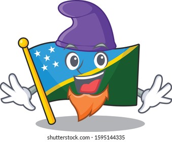 An icon of flag solomon island Scroll cartoon character dressed as an Elf