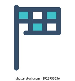 icon flag sport using filled line style and blue color