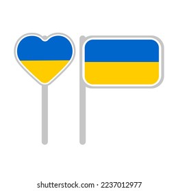 Icon. Flag of Ukraine isolated on a white background. Vector.