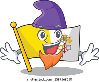 An icon of flag vatican city Scroll cartoon character dressed as an Elf