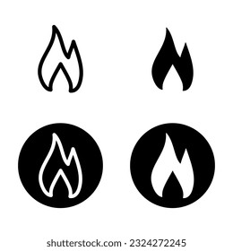 icon, flame, fire, vector, heat, ignite, passion, symbol, burn, fireplace, warm, hot, flammable, silhouette, black, isolated, set, fuel, hell, devil, danger, energy, blaze, abstract, wildfire, element