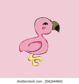 icono flamingo dibujar lindo vector