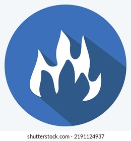Icono inflamable. adecuado para el símbolo de seguridad. estilo de sombra larga. diseño simple editable. vector de plantilla de diseño. ilustración simple