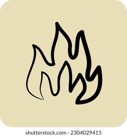 Icon Flammable. suitable for Security symbol. hand drawn style. simple design editable. design template