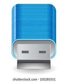Icon for flash drive. White background. Vector saved as eps-10, file contains objects with transparency.